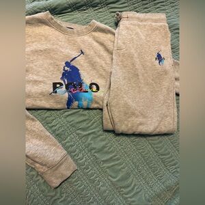 POLO Ralph Lauren BOYS Gray Sweatsuit Size XL 18/20 - Worn Once